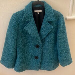 CAbi Boucle Bourke Teal Blazer Size 4